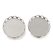 304 Stainless Steel Brooch Base Settings, Round, Stainless Steel Color, 19x3mm, Tray: 18mm(FIND-D035-03C-P)