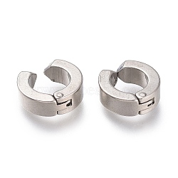 303 Stainless Steel Cuff Earrings, Hypoallergenic Earrings, Ring, Stainless Steel Color, 11.5x4mm(EJEW-F262-01B-P)