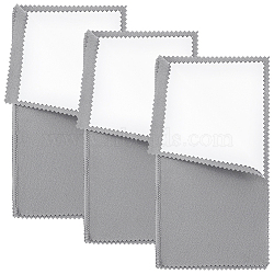 3 Sheets 4 Layers Silver Polishing Cloth, Jewelry Cleaning Cloth, Sterling Silver Anti-Tarnish Cleaner, Rectangle, Light Grey, Fold: 10x20x0.2cm(AJEW-BBC0002-17A)