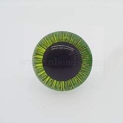Craft Plastic Doll Eyes, Stuffed Toy Eyes, Safety Eyes, Half Round, Yellow Green, 19.5mm, Spacer: 15x4mm(DOLL-PW0001-042-D04)