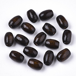 Spray Painted Natural Maple Wood Beads, Barrel, Coconut Brown, 12x8mm, Hole: 3mm, about 4000pcs/1000g(CD-TAC0003-01A)