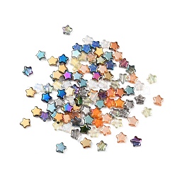 Transparent Glass Beads, AB Color, Star, Mixed Color, 8.5x8.5x3~4mm, Hole: 0.9~1mm(GLAA-CJC0001-11)