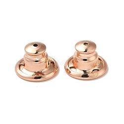 Rack Plating Brass Ear Nuts, Bullet Ear Nuts, Long-Lasting Plated, Rose Gold, 10x7mm, Hole: 0.7mm(X-KK-G480-06RG)