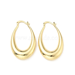 Rack Plating Brass Chunky Hoop Earrings for Women, Cadmium Free & Lead Free, Real 18K Gold Plated, 44.5x26.5x7mm, Pin: 0.5x1.9mm(EJEW-G288-35C-G)