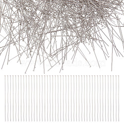 800Pcs 304 Stainless Steel Flat Head Pins, for Jewelry Making, Stainless Steel Color, 22 Gauge, 45x0.6mm,  Head: 1.5mm(STAS-UN0054-03)