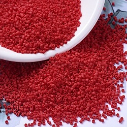 MIYUKI Delica Beads, Cylinder, Japanese Seed Beads, 11/0, (DB0753) Matte Opaque Red, 1.3x1.6mm, Hole: 0.8mm, about 2000pcs/10g(X-SEED-J020-DB0753)
