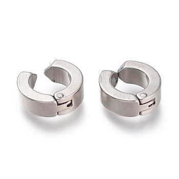 303 Stainless Steel Cuff Earrings, Hypoallergenic Earrings, Ring, Stainless Steel Color, 11.5x4mm