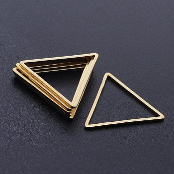 201 Stainless Steel Linking Rings, Laser Cut, Triangle, Golden, 20x23x1mm, Inner Size: 17x19.5mm