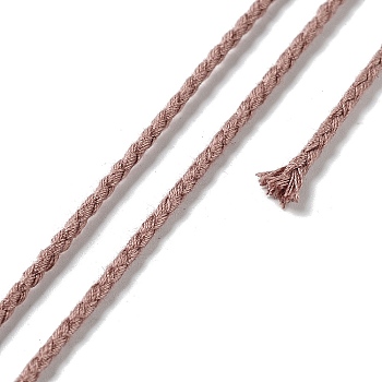 20M Polyester Braided Cord for Jewelry Making, Round, Rosy Brown, 2mm, about 21.87 Yards(20m)/Roll