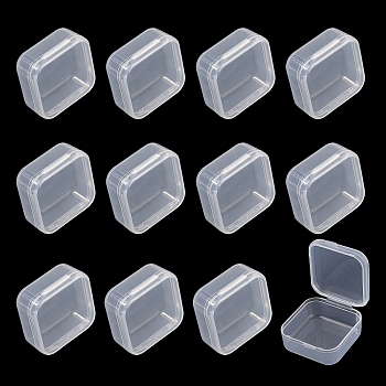 Transparent Plastic Bead Containers, Rectangle, Clear, 4.2x3.8x1.8cm, 18pcs/set