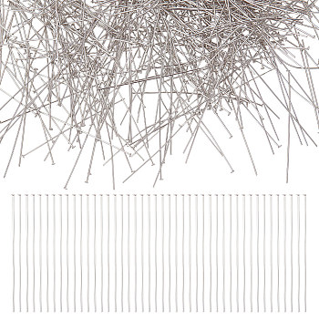 800Pcs 304 Stainless Steel Flat Head Pins, for Jewelry Making, Stainless Steel Color, 22 Gauge, 45x0.6mm,  Head: 1.5mm