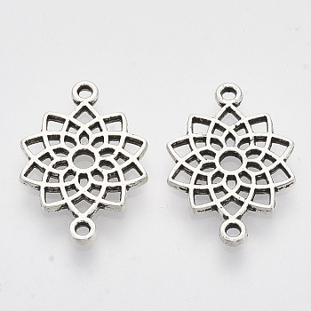 Tibetan Style Alloy Links connectors, Chakra, Cadmium Free & Nickel Free & Lead Free, Sahasrara, 20x14x1.5mm, Hole: 1.2mm, about 1350pcs/1000g