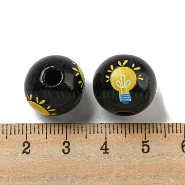 Printed Wood European Beads(WOOD-L020-D14)-3