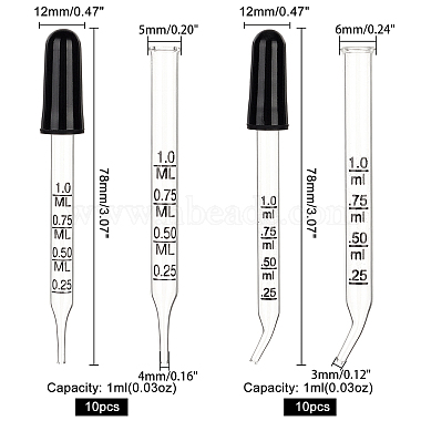 Goteros de vidrio con punta recta y doblada pandahall elite(TOOL-PH0001-22)-2