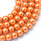 Baking Painted Pearlized Glass Pearl Round Bead Strands(X-HY-Q330-8mm-36)-1