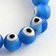 Main ronde perles au chalumeau mauvais œil brins(X-LAMP-R114-8mm-03)-1