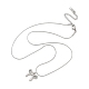 Anti-Tarnish 304 Stainless Steel Bowknot Pendant Round Snake Chain Necklaces for Women(NJEW-Z044-11P)-2