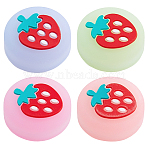 4Pcs 4 Colors Silicone Replacement Strawberry Thumb Grip Caps, Thumb Grips Analog Stick Cover, Mixed Color, 16x6.5mm, Inner Diameter: 12mm, 1pc/color(AJEW-GF0009-57)
