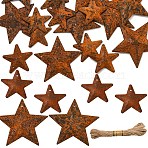 DIY Star Rust Iron & Jute Cord Pendant Decoration Making Kits, Mixed Color, 25.4~38x2~39.5x2~4mm(DIY-YW0010-27)