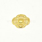 Brass Filigree Joiner, Flower, Golden, 22x22x2mm(KK-E710-80G)