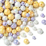 250G UV Plating Rainbow Iridescent Opaque Acrylic Beads, Mixed Sizes, Round, Mixed Color, 6~16mm, Hole: 1.8~3mm, about 320pcs/250g(PACR-CJ0001-39)