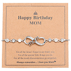 2Pcs Brass Micro Pave Cubic Zirconia Slider Bracelets, Infinity Love Link Bracelet for Mother's Day, Platinum, Inner Diameter: 2-1/8~3 inch(5.4~7.6cm)(BJEW-BBC0001-10)