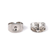 Stainless Steel Friction Ear Nuts, Stainless Steel Color, 6x4.5x3mm, Hole: 1mm(STAS-E019-1B)