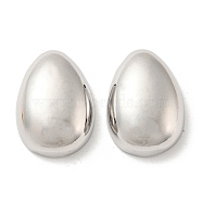 Brass Pendants, Teardrop, Real Platinum Plated, 24x17x8mm, Hole: 3.5x2.5mm(KK-Q809-22P)