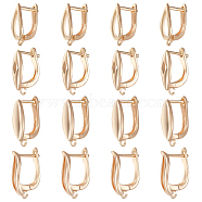 16Pcs 4 Styles Brass Hoop Earring Findings with Latch Back Closure, with Horizontal Loops, Real 18K Gold Plated, 15.5~18x4~5.5x10.5~13mm, Hole: 1.2mm, Pin: 1x0.7mm, 4Pcs/style(KK-BBC0008-19)