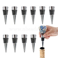 Alloy Wine Bottle Stoppers, with Silicone Covered, Spike/Cone, Platinum, 62x20.5mm(DIY-D058-02P)