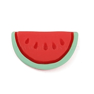 Opaque Resin Cabochos, Imitation Fruit, Watermelon Pattern, 12x21x4.5mm(RESI-WH0026-78C)