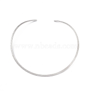 304 Stainless Steel Floral Textured Wire Necklace Making, Rigid Necklaces, Minimalist Choker, Cuff Collar, Stainless Steel Color, 0.36cm, Inner Diameter: 5-1/2 inch(14cm)(STAS-B036-05P)