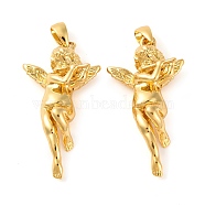 Rack Plating Brass Pendant, Long-Lasting Plated, Cupid, Real 18K Gold Plated, 28.5x15x6mm, Hole: 4x2mm(KK-H486-08G)