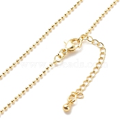 Brass Ball Chains Necklace for Women, Cadmium Free & Lead Free, Real 18K Gold Plated, 17.52 inch(44.5cm)(NJEW-P265-13G)