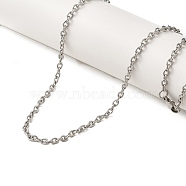 202 Stainless Steel Cable Chain Necklaces, Stainless Steel Color, 23.46 inch(59.6cm)(STAS-A100-11P)