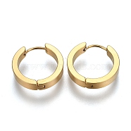 304 Stainless Steel Huggie Hoop Earrings, Hypoallergenic Earrings, Thick Hoop Earrings, Ring Shape, Golden, 20x4mm, Pin: 1mm(EJEW-O087-09G)
