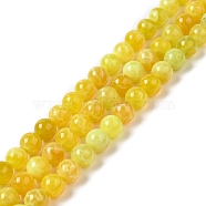 Natural Fire Crackle Agate Beads Strands, Round, 8~8.5mm, Hole: 1mm, about 48pcs/strand, 15.35 inch(39cm)(G-G0004-B01-C)