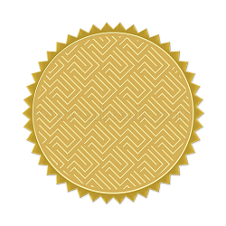 Self Adhesive Gold Foil Embossed Stickers, Medal Decoration Sticker, Geometric Pattern, 5x5cm(DIY-WH0211-026)