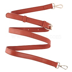 PandaHall Elite PU Leather Bag Strap, with Alloy Swivel Clasps, Bag Replacement Accessories, Indian Red, 133x1.85x0.25cm(FIND-PH0002-93A)