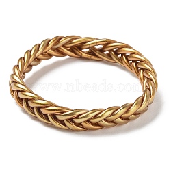 Plastic Cord Braided Stretch Bracelets, Gold, Inner Diameter: 2-3/8 inch(6cm)(BJEW-R313-03B)