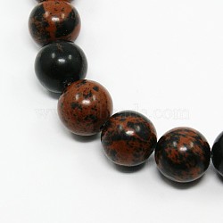 Mahogany Obsidian Round Bead Strands, 10mm, Hole: 1mm, about 38pcs/strand, 15.3 inch(G-N0044-10mm-02)