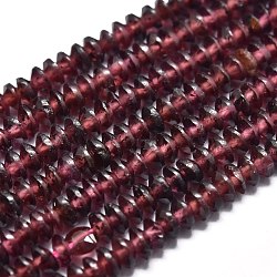 Natural Garnet Beads Strands, Faceted, Bicone, 3x1.5mm, Hole: 0.6mm, about 260pcs/Strand, 15.35 inch(39cm)(G-M353-A20-3mm)