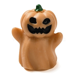 Halloween Ornaments, Resin Pumpkin Ghost Figurines Statues for Home Desktop Decoration, Orange, 30x25.5x20mm(AJEW-S001-02B)