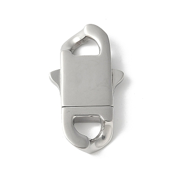 316 Surgical Stainless Steel Bayonet Clasps, Oval, Stainless Steel Color, 25x14.5x4mm, Hole: 3.5x5mm