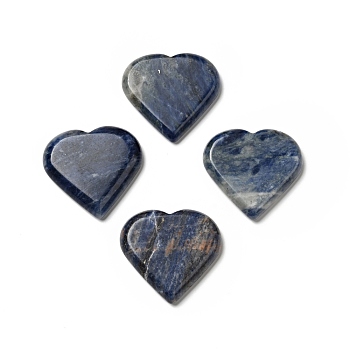 Natural Sodalite Display Decorations, Home Decorations, Heart, 42~43x45~46x8mm