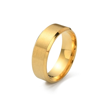 201 Stainless Steel Plain Band Ring for Men Women, Matte Gold Color, Size 12, Inner Diameter: 22.36mm