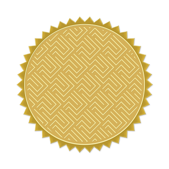 Self Adhesive Gold Foil Embossed Stickers, Medal Decoration Sticker, Geometric Pattern, 5x5cm
