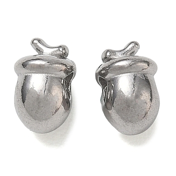304 Stainless Steel Beads, Pine Cone, Stainless Steel Color, 8x5.5x6mm, Hole: 2mm