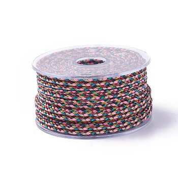 Braided Steel Wire Rope Cord, Jewelry DIY Making Material, with Spool, Colorful, about 5.46 yards(5m)/roll, 3mm