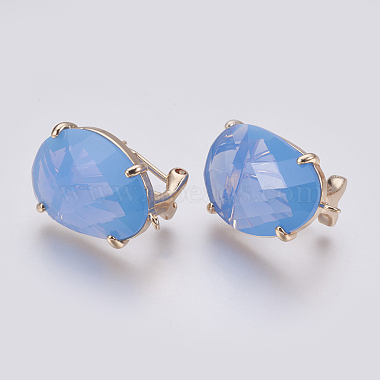 Faceted Glass Stud Earring Findings(GLAA-F084-D)-2